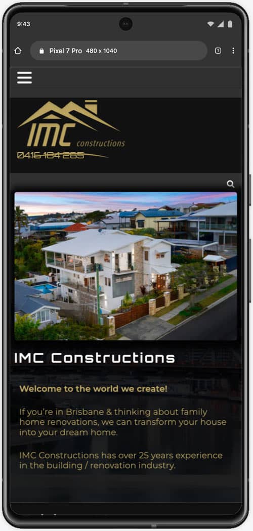 IMC Constructions - Toowoomba Web Design